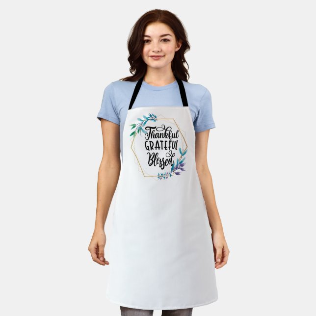 Thankful, Grateful and Blessed Apron (Worn)