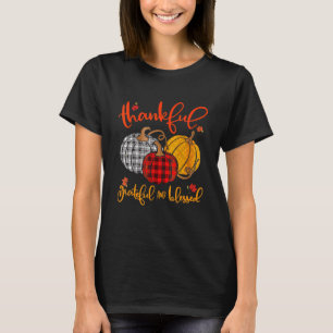 Thankful Grateful Blessed Autumn Fall Pumpkin Outf T-Shirt