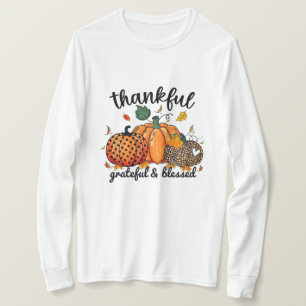 Thankful Grateful Blessed Autumn Pumpkin T-Shirt