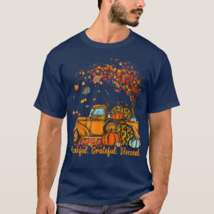 Thankful Grateful Blessed Autumn Truck Falling Lea T-Shirt