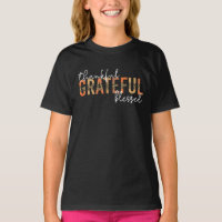 Thankful Grateful Blessed Cheetah Print Typography