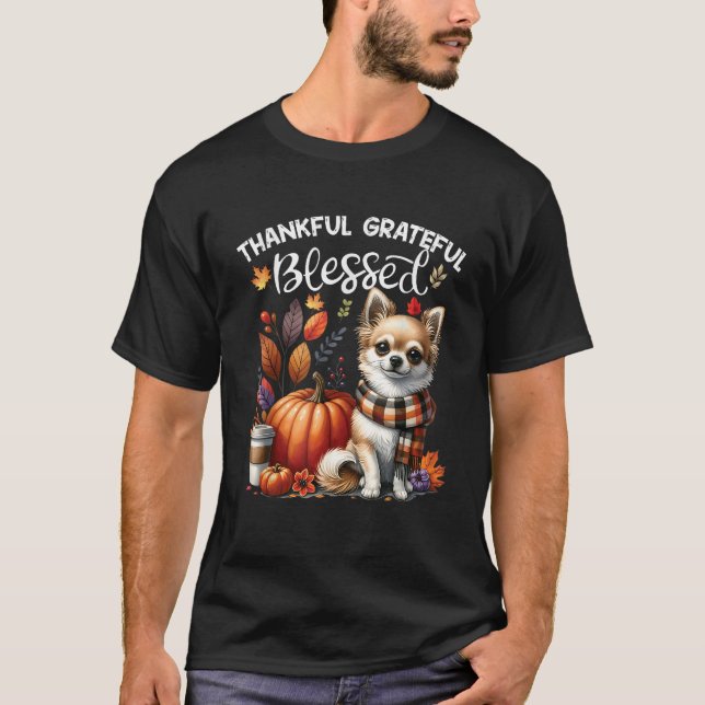 Thankful Grateful Blessed Chihuahua Dog Fall Y all T-Shirt (Front)