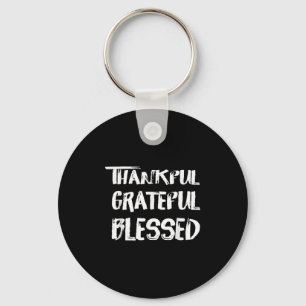 Thankful Grateful Blessed Christmas Shirts For Men Keychain