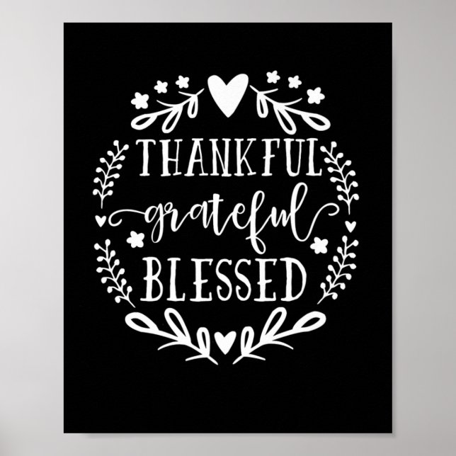 Thankful Grateful Blessed Comfy Fall  Poster (Front)