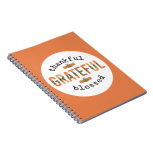 Thankful Grateful Blessed Cute Fall Thanksgiving  Notebook