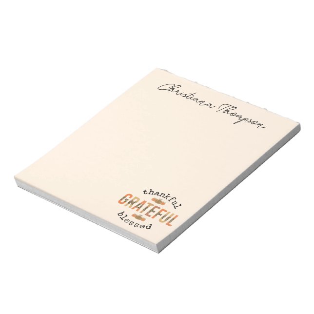 Thankful Grateful Blessed Cute Fall Thanksgiving  Notepad (Rotated)