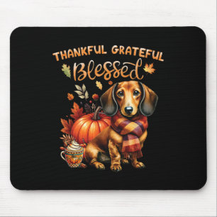 Thankful Grateful Blessed Dachshund Dog Fall Y'all Mouse Pad