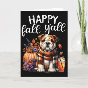 Thankful Grateful Blessed English Bulldog Fall Y'a Card