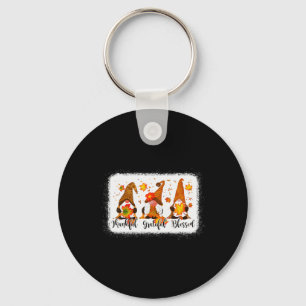 Thankful Grateful Blessed Fall Gnomes Autumn Thank Keychain