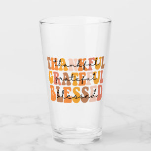 Thankful Grateful Blessed Glass
