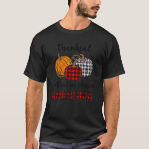 Thankful Grateful Blessed Grandma Plaid  Thanksgiv T-Shirt