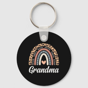 Thankful Grateful Blessed Grandma Thanksgiving Rai Keychain