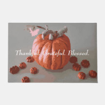 Thankful Grateful Blessed Grey Fall Pumpkin