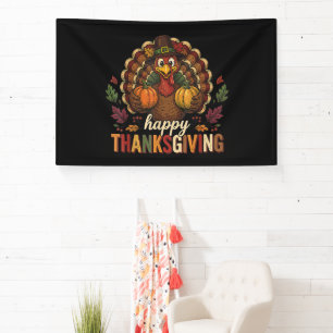 Thankful Grateful Blessed Happy Thanksgiving Banner