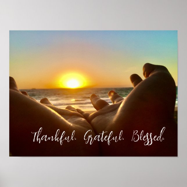 Thankful Grateful Blessed Hawaiian Sunrise  Poster (Front)