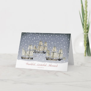 thankful grateful blessed holiday card