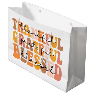 Thankful Grateful Blessed Large Gift Bag
