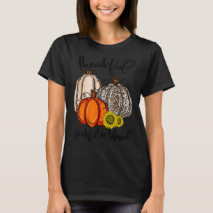Thankful Grateful Blessed Leopard Pumpkin Fall Tha T-Shirt