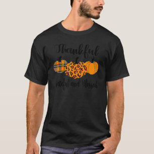 Thankful Grateful Blessed Leopard Pumpkin Thanksgi T-Shirt