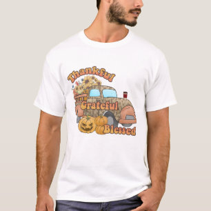 Thankful, Grateful, Blessed Lover Thanksgiving Day T-Shirt