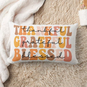 Thankful Grateful Blessed Lumbar Pillow