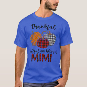 Thankful Grateful Blessed Mimi Plaid  Thanksgiving T-Shirt