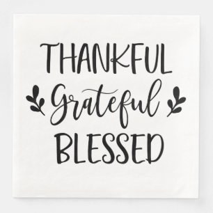 Thankful Grateful Blessed Napkin