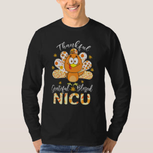 Thankful Grateful Blessed Nicu Turkey Leopard Plai T-Shirt