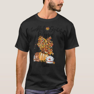 Thankful Grateful Blessed Nurse Fall Pumpkin Tree  T-Shirt