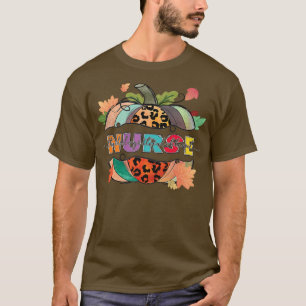 Thankful Grateful Blessed Nurse Pumpkin Leopard Au T-Shirt