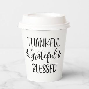 Thankful Grateful Blessed Paper Cups