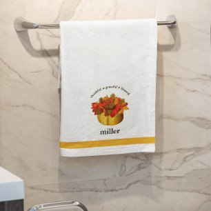 Thankful Grateful Blessed Personalized Bath Towel
