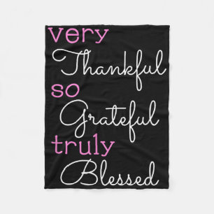 Thankful Grateful Blessed Positivity Motivational Fleece Blanket