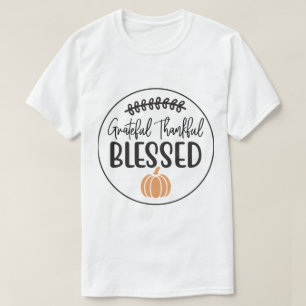 Thankful Grateful Blessed Pumpkin T-Shirt