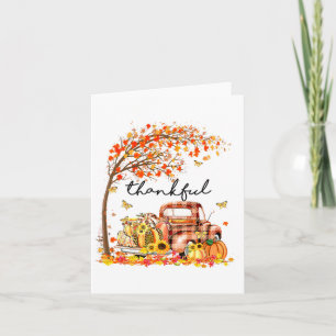 Thankful Grateful Blessed Pumpkin Truck Its Fall Y Card