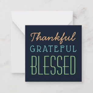 Thankful Grateful Blessed Simple Thank You Card