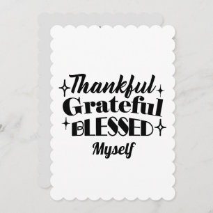Thankful, Grateful, Blessed Sparkling Thanksgiving Holiday Card