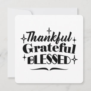 Thankful, Grateful, Blessed Sparkling Thanksgiving Holiday Card