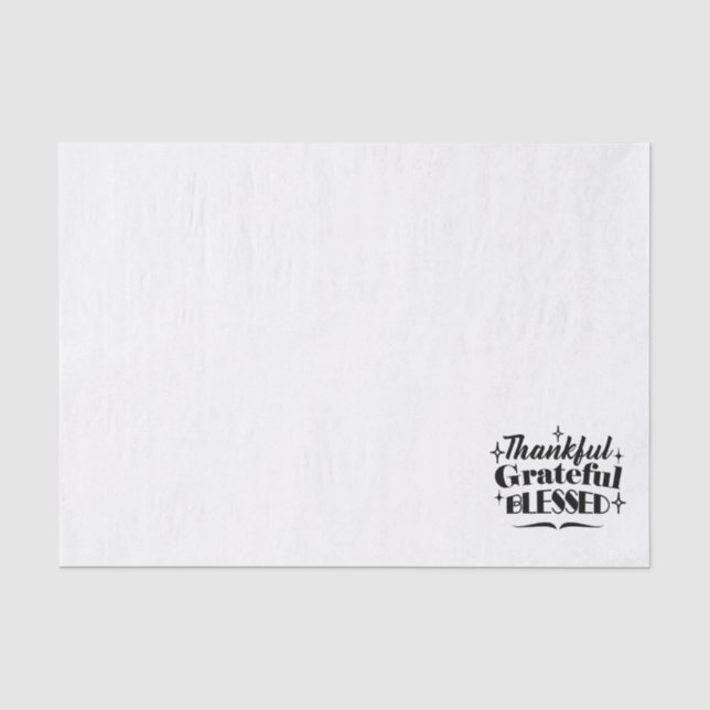 Thankful, Grateful, Blessed Sparkling Thanksgiving Tissue Paper (Front)