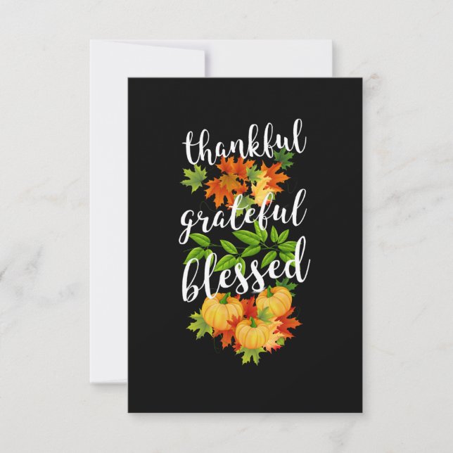 THANKFUL GRATEFUL BLESSED THANKSGIVING CARD (Front)