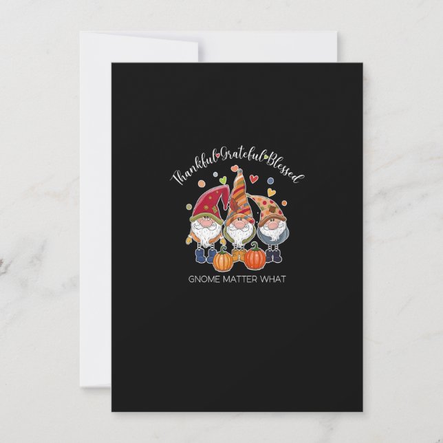 Thankful Grateful Blessed Thanksgiving Fall Gnomes Invitation (Front)