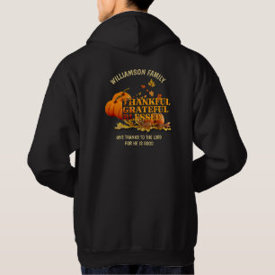 THANKFUL GRATEFUL BLESSED Thanksgiving Family Hoodie