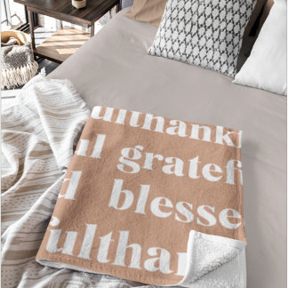 Thankful Grateful Blessed | Thanksgiving  Fleece Blanket