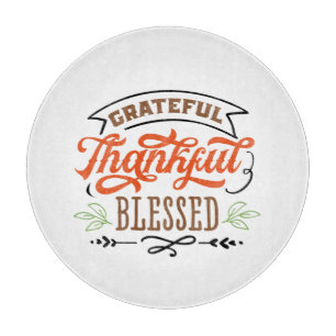 thankful grateful blessed thanksgiving holiday cutting board