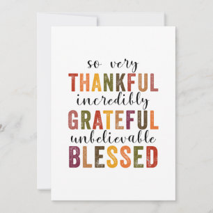 Thankful Grateful Blessed Thanksgiving Invitation