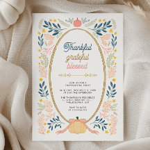 Thankful Grateful Blessed Thanksgiving Party