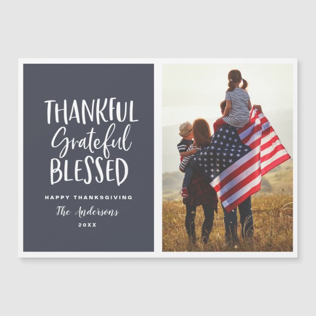 Thankful, grateful, blessed thanksgiving photo (Front)