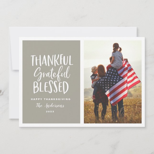 Thankful, grateful, blessed thanksgiving photo (Front)