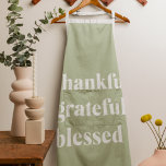 Thankful Grateful Blessed | Thanksgiving Quote Apron<br><div class="desc">Thankful Grateful Blessed | Thanksgiving Quote</div>