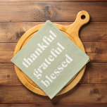 Thankful Grateful Blessed | Thanksgiving Quote Kitchen Towel<br><div class="desc">Thankful Grateful Blessed | Thanksgiving Quote</div>